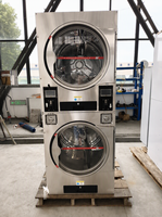 Sèche-linge industriel empilable à double couche de 12 kg, gain de place, avec interface de paiement IoT