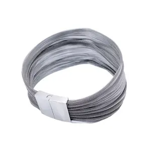 Mode Rvs Mesh Armband Eenvoudig Titanium Staal Magnetische Gesp Sieraden Groothandel