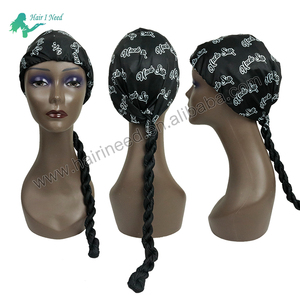 Bonnets d'enveloppe de tête doublés de satin torsadé imprimé de logo personnalisé casquette Durags <span class=keywords><strong>dreadlocks</strong></span> chapeau turban doublé de satin <span class=keywords><strong>pour</strong></span> hommes - Product Image 3