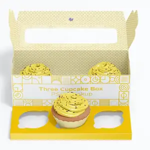 Boîte d'emballage en carton blanc personnalisé pour gâteau avec fenêtre Boîte à cupcakes 4 trous et 6 trous pour la cuisson des cupcakes Boîtes à cupcakes 12 trous