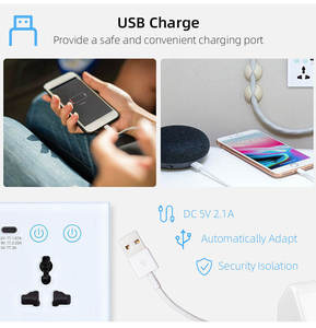 Tuya Smart WiFi ZigBee Power Statistical wall <b>Socket</b> 20A With USB Type c Glass Panel <b>Multi</b> Functional Double <b>Socket</b> 110V-240V - Product Image 6