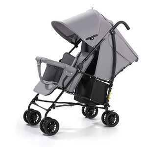 Wholesale Twin <b>Stroller</b> Double Seats Front Rear Tandem Lightweight Foldable Convertible Baby Pram with Canopy <b>for</b> Infant <b>Toddler</b> - Product Image 1