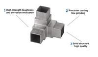 Main courante en acier inoxydable 3 voies coudes supports connecteur escalier main courante Tube Joint coude raccords garde-corps accessoires