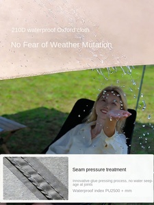 Toldo de Lona para Exteriores, Impermeable, Protector Solar, Portátil, con Forma de Mariposa Hexagonal, para Verano - Product Image 4