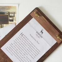 Support de table en bois de noyer, présentoir de menu et de prix en bois massif pour la décoration de bureau et de table