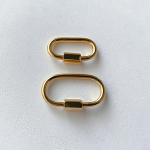 EManco <span class=keywords><strong>Fermoir</strong></span> mousqueton ovale à <span class=keywords><strong>vis</strong></span> en acier inoxydable plaqué or 14K <span class=keywords><strong>pour</strong></span> la fabrication de bijoux DIY - Product Image 4