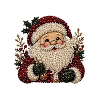 Peinture diamant de Noël, art de la broderie de perles, toile murale à suspendre, décoration faite main DIY, 20cm x 20cm, cadeau de Noël