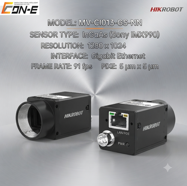 InGaAs Sensor GigE Industrial Camera MV-CI013-GS-NN 91 FPS Uncompressed Real Time Image Transmission Machine Vision Camera