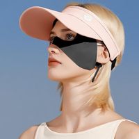 Masque de golf demi-visage anti-UV, masque rafraîchissant avec sangle réglable et protection oculaire, idéal pour les sports de plein air et les voyages