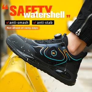 Custom OEM Men's Safety Protect Labor Shoes Rotating Button Light <b>Waterproof</b> Anti-smash Soft Climbing Sports Footwear <b>Sneaker</b> - Product Image 4