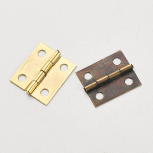 Charnière de meuble 34x22mm, bronze jaune, montage en surface, style traditionnel, antirouille, fer, type H - Product Image 1