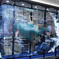 Panneau mural vidéo en verre à rideau de glace P2.6 P3.91, fenêtre transparente, publicité en magasin, écran LED en maille transparente, écran LED transparent