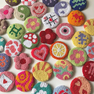 Posavasos hechos a mano Adorable Tufted Mug Alfombra Suave Punch Needle Drink Mat <span class=keywords><strong>Idea</strong></span> de regalo divertida Categoría de producto Esteras y almohadillas - Product Image 4