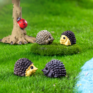 Penjualan langsung pabrik figur kartun hewan DIY kerajinan Resin dekorasi landak Mini untuk ornamen Bonsai rumah taman Desktop - Product Image 3