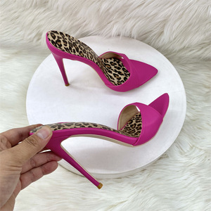 Chaussures pour femmes à talons hauts de 12 cm, bout pointu, pour soirée, rendez-vous galant, mode sexy, sandales de 10 cm, grandes tailles 46, mules - Product Image 1