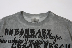 เสื้อยืดสีเทาพิมพ์ลายตัวอักษรวินเทจสไตล์ฮิปฮอป STARLIGHT เสื้อยืดแขนสั้นทรงหลวมสำหรับผู้ชาย - Product Image 6