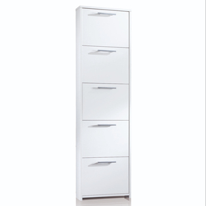 Mueble de salón para el hogar, Zapatero blanco de 5 niveles, lujoso y moderno, de madera, venta al por mayor - Product Image 1