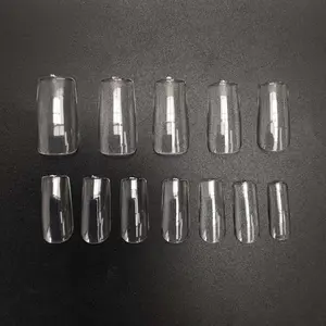 软凝胶-X指甲尖指甲工厂500件ABS透明天然圆形假指甲尖方形法式