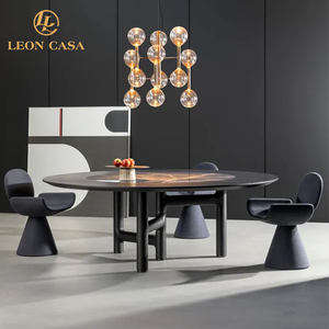 <span class=keywords><strong>Ensemble</strong></span> de table <span class=keywords><strong>à</strong></span> <span class=keywords><strong>manger</strong></span> rectangulaire de luxe en marbre nordique avec pieds en acier inoxydable convertibles modernes de haute qualité avec chaises pour utilisation hôtelière - Product Image 3