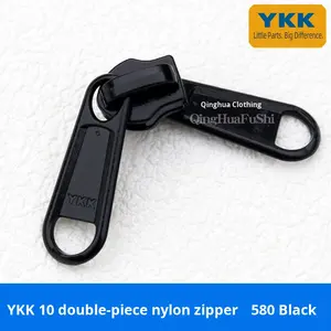 Pour <span class=keywords><strong>YKK</strong></span> No. 10 Double <span class=keywords><strong>fermeture</strong></span> <span class=keywords><strong>éclair</strong></span> Pull Tab <span class=keywords><strong>curseur</strong></span> argent et gris Nylon plastique Double tête <span class=keywords><strong>curseur</strong></span> en Stock - Product Image 6