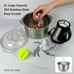 <span class=keywords><strong>Hachoir</strong></span> à <span class=keywords><strong>viande</strong></span> électrique en acier inoxydable 5L à vitesse rapide, mixeur alimentaire portable pour restaurant et cuisine quotidienne à domicile - Product Image 4