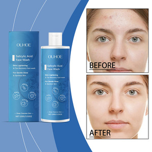 Etiqueta privada Ácido salicílico natural Lavado DE CARA Ingredientes veganos Control de aceite <span class=keywords><strong>Limpiador</strong></span> facial antiacné para grasa seca sensible - Product Image 1