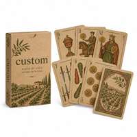 Cartes à jouer espagnoles personnalisées avec logo, 48 cartes, papier kraft, finition mate, boîte à rabat pour cadeau touristique