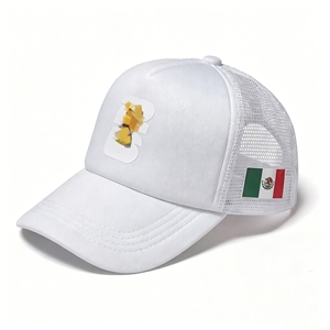 Casquette de camionneur Mexique 5 panneaux en maille respirante, motif géométrique, boucle métallique, 100% polyester, style vintage sportif pour événements 2026 - Product Image 5