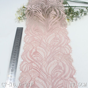 Trung Quốc Nhà Sản Xuất 17Cm Pháp Chantilly Căng Mềm Màu Đen Màu Hồng Màu Nâu Màu Nâu Dệt Kim Đàn Hồi Ren <span class=keywords><strong>Trim</strong></span> Cho Phụ Nữ Đồ Lót - Product Image 3