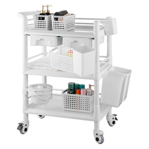 Beauty trolley, ABS beauty salon trolley, multi-functional mobile plastic instrument cart, treatment cart - Product Image 3