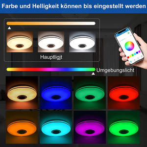 Lumière LED de plafond musicale Bluetooth, <span class=keywords><strong>lampe</strong></span> ronde de chambre à coucher avec contrôle par application, multicolore, directement de l'usine transfrontalière. Nouveau modèle. - Product Image 3
