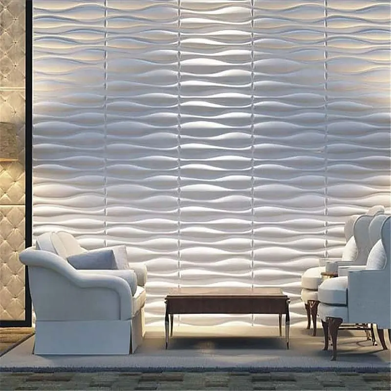 Rich Color Home Decoration pvc wave 3d Wall Panels Interior 3d Wallpaper for wall