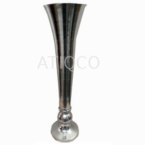 Latest Lavish Aluminium Metal Tall Tabletop Vase Scandinavian Design with Mirror Polish Elegant Flower Pot <b>Holder</b> - Product Image 2