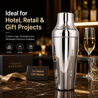 ODM OEM Marque Privée Shaker à Cocktails en Acier Inoxydable 650ml Anti-Fuite Mélangeur de Cocktails Logo et Couleur Personnalisés pour Bar Vente en Gros
