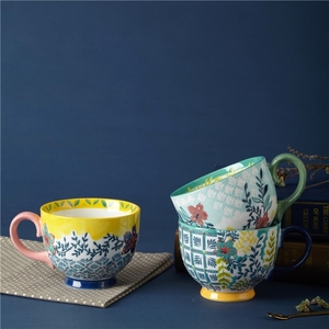 New Arrivals Custom Printed <b>Cups</b> and Mugs Shiny Glaze Tea Mug Handpainted Pattern 500ml <b>Ceramic</b> Coffee Mug - Product Image 5