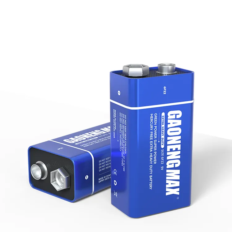 Gaonengmax customized OEM 9 volt battery 6f22 carbon batteries 9v in shrink packing