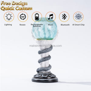 Adorno de Bola de Cristal LED con Serpiente y Esqueleto para Decoración de Fiesta de Halloween, Figura de Brujería para Casa Encantada, Bar y Altar - Product Image 2