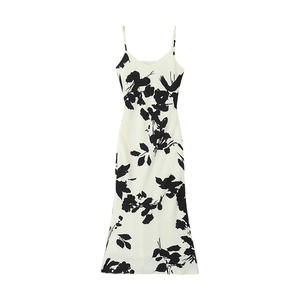 Robe sirène à imprimé floral Happy Plus, col en V, avec bretelles, grande taille, pour femmes, N8739 - Product Image 2