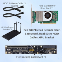 Carte Retimer PCIe 5.0 Haute Vitesse pour Serveur/PC avec 2 Ports MCIO Externes, Moule Privé Fabriqué en Chine