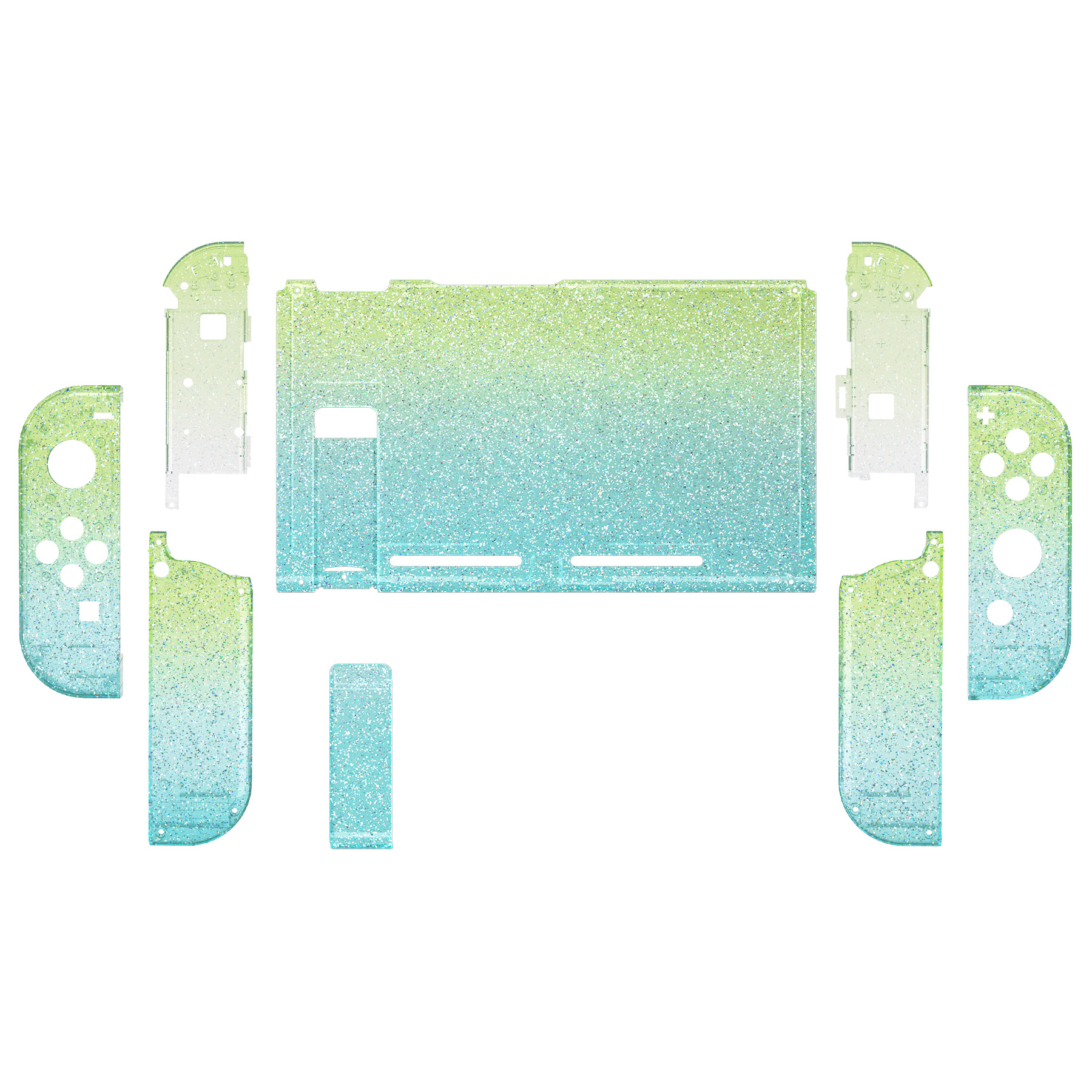 Glitter Gradient Translucent Green Blue