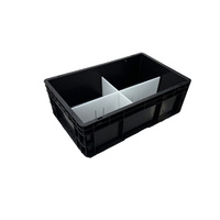 Contenedor de Almacenamiento Industrial Apilable de Plástico Resistente, Antiestático, ESD Seguro, Ahorra Espacio, Duradero, para Logística y Circulación de Mercancías