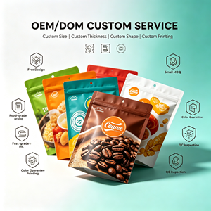 Custom Printed <b>Vacuum</b> <b>Bags</b> Resealable Stand Up Packaging Pouches Full Color Logo for Food Supplement Coffee - Product Image 4