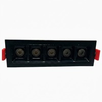 Spots linéaires contemporains 2W 4W 6W en aluminium à réflecteur fixe IP20, luminaire LED encastré carré anti-éblouissement à grille, facile à installer