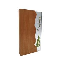 Cube en résine avec feuille de fleur naturelle intégrée, plaque en bois, bloc époxy, spécimen végétal, presse-papiers, ornement, trophée, cristal