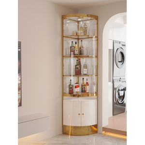 Mueble Bar Esquinero Moderno Minimalista <span class=keywords><strong>de</strong></span> Acero Inoxidable y Madera Maciza, Mueble para el Hogar, Venta Caliente - Product Image 3