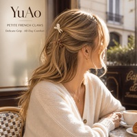 Pince à cheveux YuAo faite à la main en acétate, style rétro français – Petite taille, accessoire pour chignons et queues de cheval hautes, cadeau pour filles, emballage carton