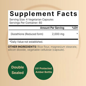 Glutatione Private Label 2000mg attivo forma ridotta alta biodisponibilità OEM Factory - Product Image 3