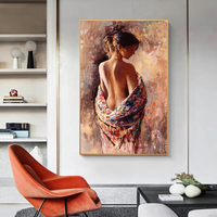 Peinture acrylique sur toile moderne grand format faite à la main Mintura, femme nue, décoration murale, fille sexy, vente chaude