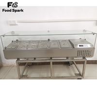 Réfrigérateur commercial pour restaurant, table de refroidissement par ventilateur, comptoir à salades, réfrigérateur pour bar à salades