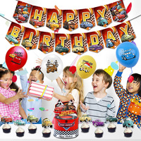 Car Themed Racing Boys Geburtstags feier Dekoration Set Enthält Banner und Latex Ballon Cake Toppers Geburtstags feier Dekor
